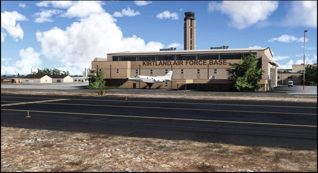 Entrada da Kirtland Air Force Base no cenário PacSim Albuquerque para Microsoft Flight Simulator
