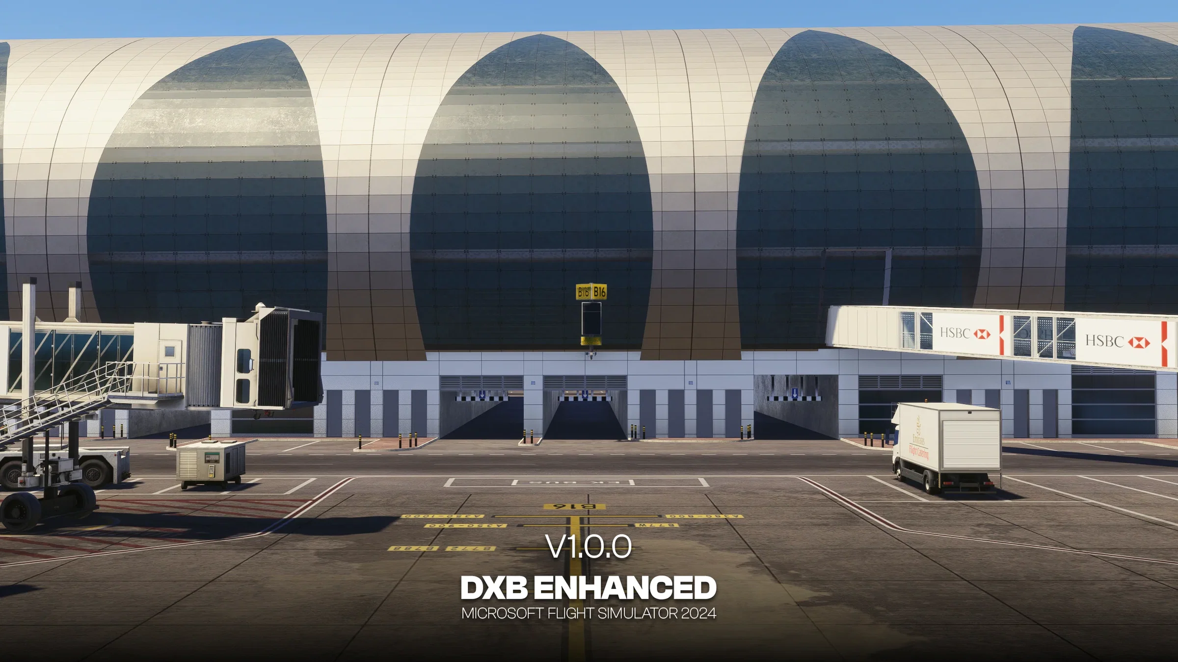 Outra vista externa de Dubai Enhanced no MSFS 2024