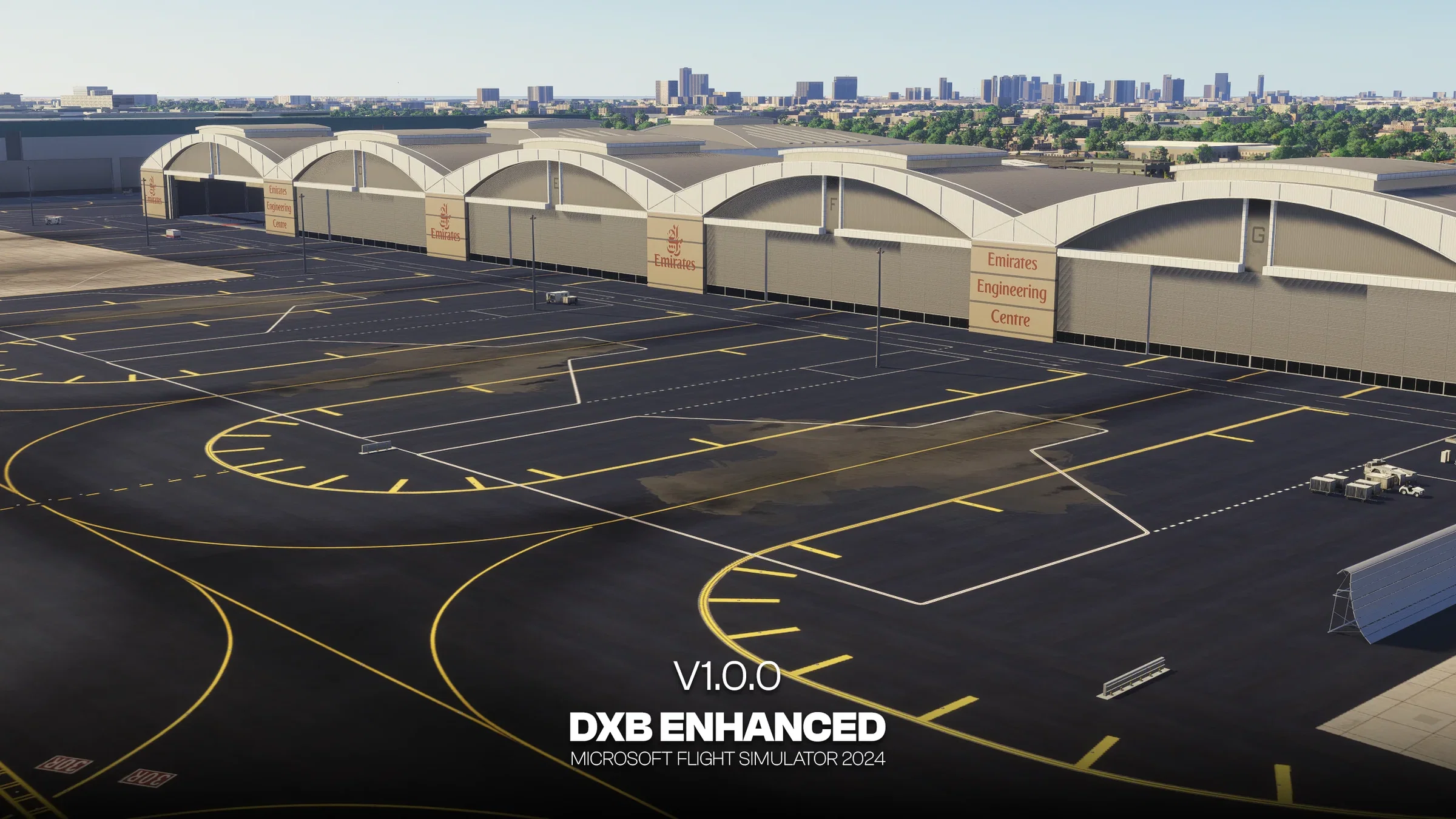 Comparação do solo e entorno de Dubai Enhanced no MSFS 2024