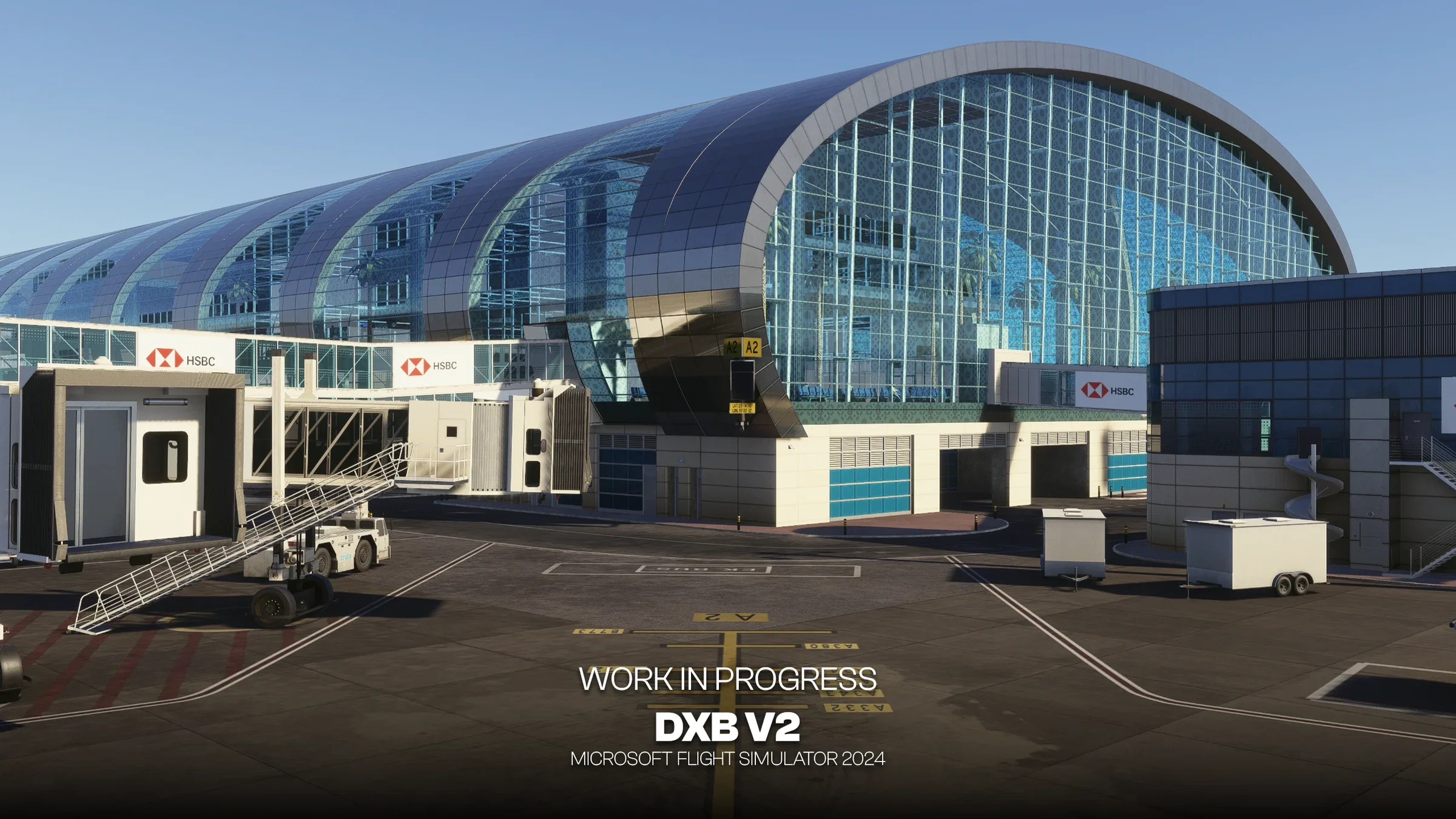 Vista externa remodelada de Dubai V2 no MSFS 2024