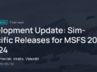 Card oficial da FlyByWire sobre releases específicos para MSFS 2020 e MSFS 2024