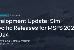 Card oficial da FlyByWire sobre releases específicos para MSFS 2020 e MSFS 2024