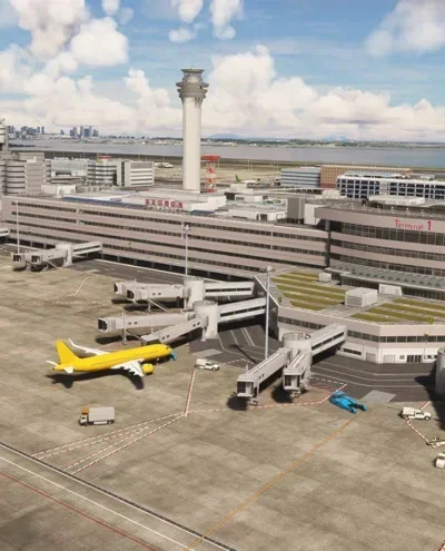 Terminal e pátio de Tokyo Haneda RJTT da TechnoBrain para Microsoft Flight Simulator
