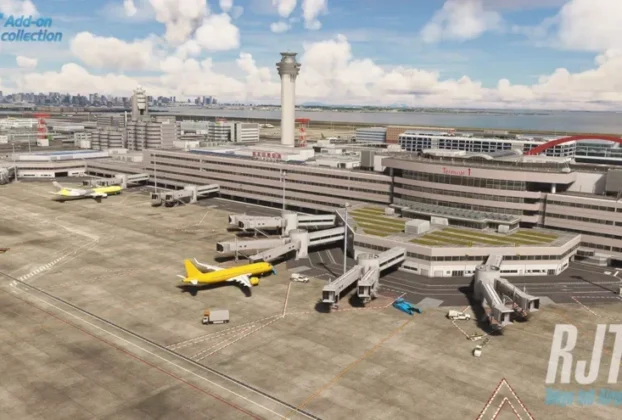 Terminal e pátio de Tokyo Haneda RJTT da TechnoBrain para Microsoft Flight Simulator