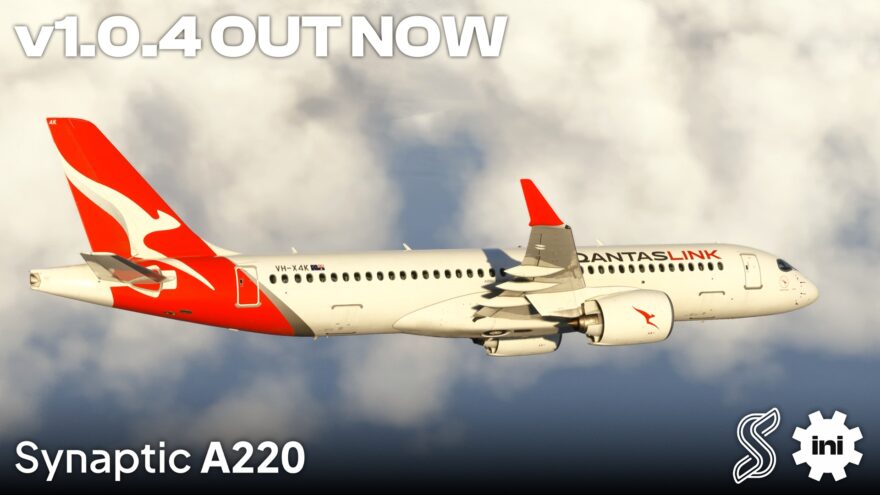 Changelog oficial do Synaptic A220 v1.0.4 para Microsoft Flight Simulator