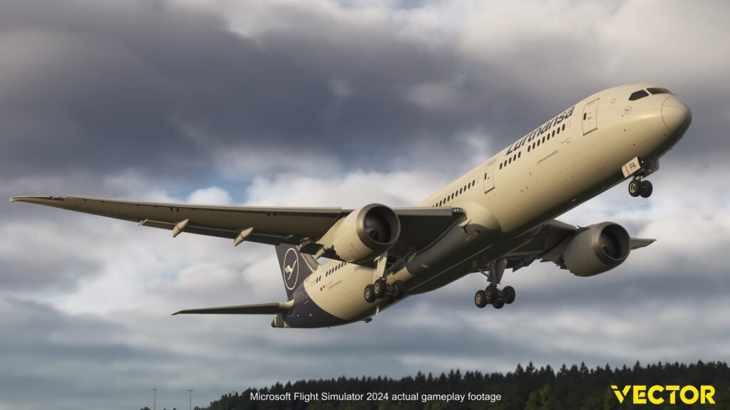 Vector 787-9 em voo durante fase Alpha para Microsoft Flight Simulator 2024