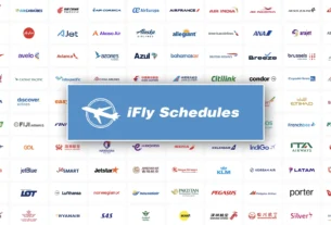 Interface do iFly Schedules com ferramentas de carreira e rotas para simuladores