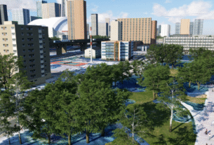 Cenário urbano do simHeaven X-World Pro no X-Plane 12