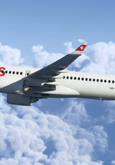 Synaptic A220 em voo no Microsoft Flight Simulator
