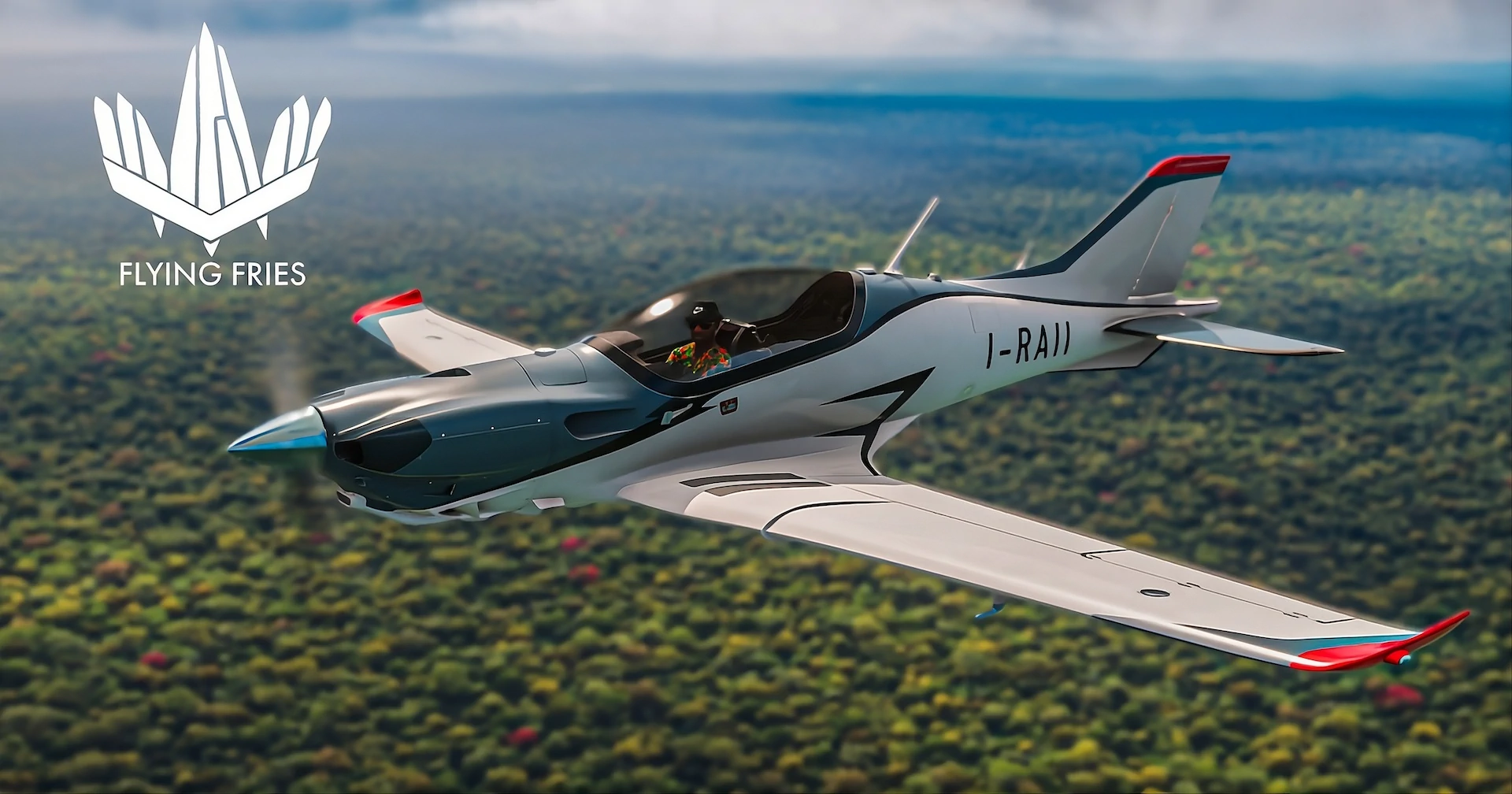Aeronave Flying Fries Gabriel 2.0 em voo no Microsoft Flight Simulator