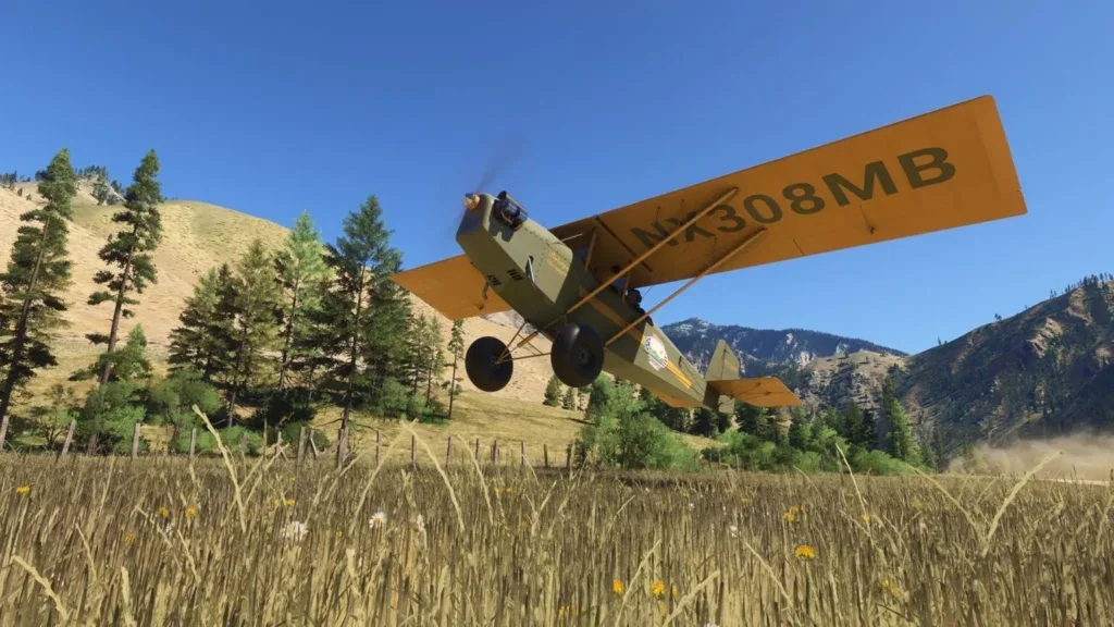 Pietenpol Air Camper em voo no Microsoft Flight Simulator 2024