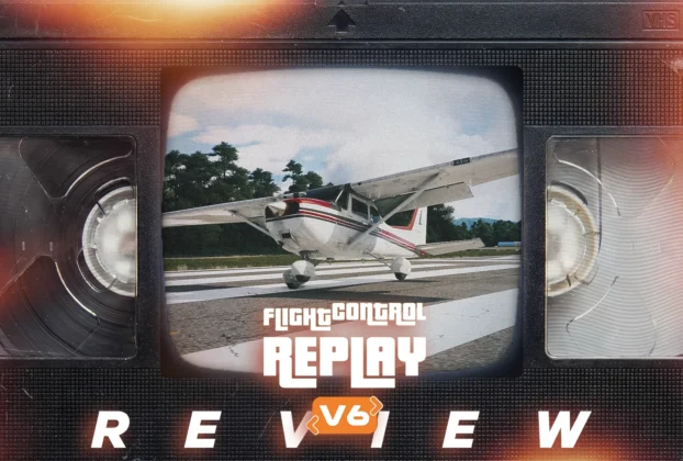 FlightControlReplay 6 exibindo replay e ferramentas de câmera no Microsoft Flight Simulator 2024