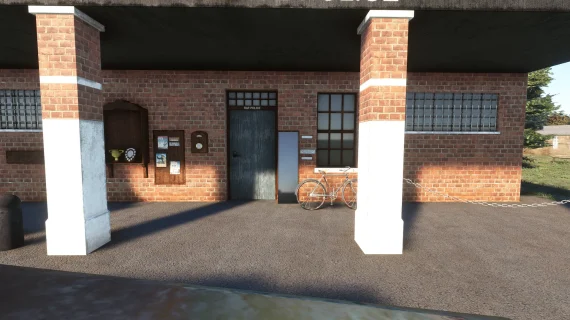 Fachada de prédio histórico recriado em RAF Kenley 1940