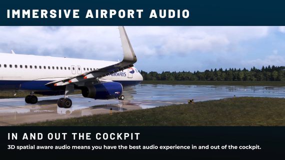 Airport ALIVE destacando áudio contextual para aeroportos do MSFS 2024