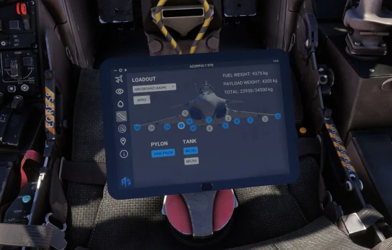 Controles do cockpit do Rafale C da AzurPoly