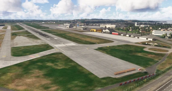 Pistas e taxiways do cenário ENZV Stavanger Sola da IronSim para MSFS.