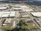 Vista aérea do KBFM Mobile International Airport no cenário da Drzewiecki Design para Microsoft Flight Simulator