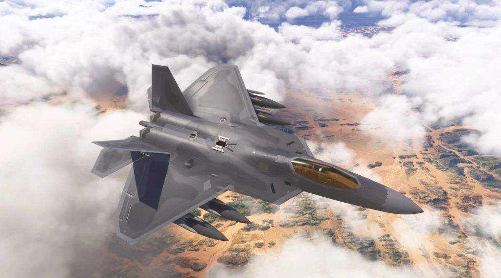 F-22 Raptor da Top Mach Studios em prévia para Microsoft Flight Simulator 2024
