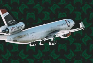 TFDi MD-11 no Microsoft Flight Simulator em voo