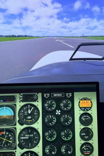 Painel touch AVNX para Black Square Bonanza e Baron em voo no Microsoft Flight Simulator