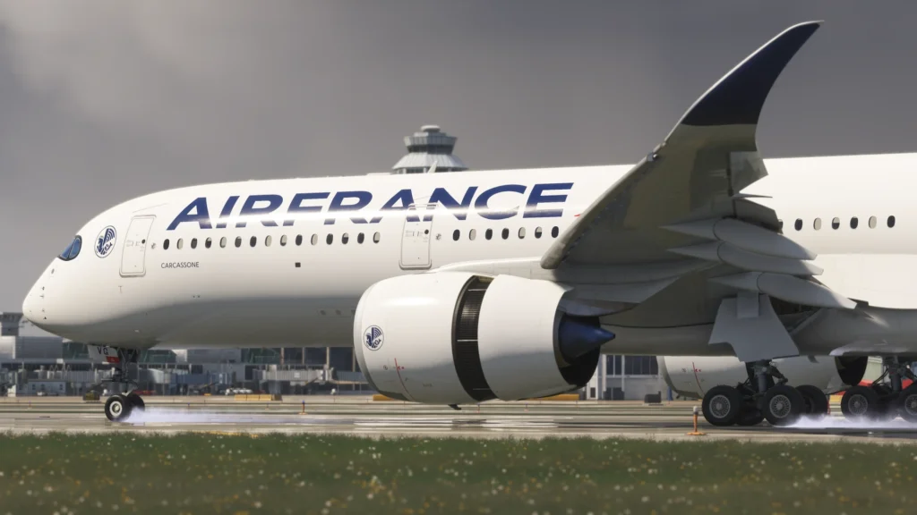 Airbus A350 da iniBuilds em solo no Microsoft Flight Simulator
