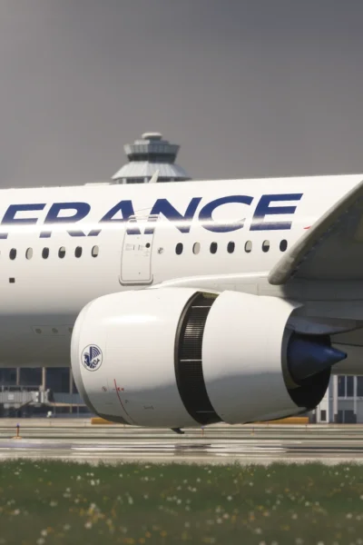 Airbus A350 da iniBuilds em solo no Microsoft Flight Simulator