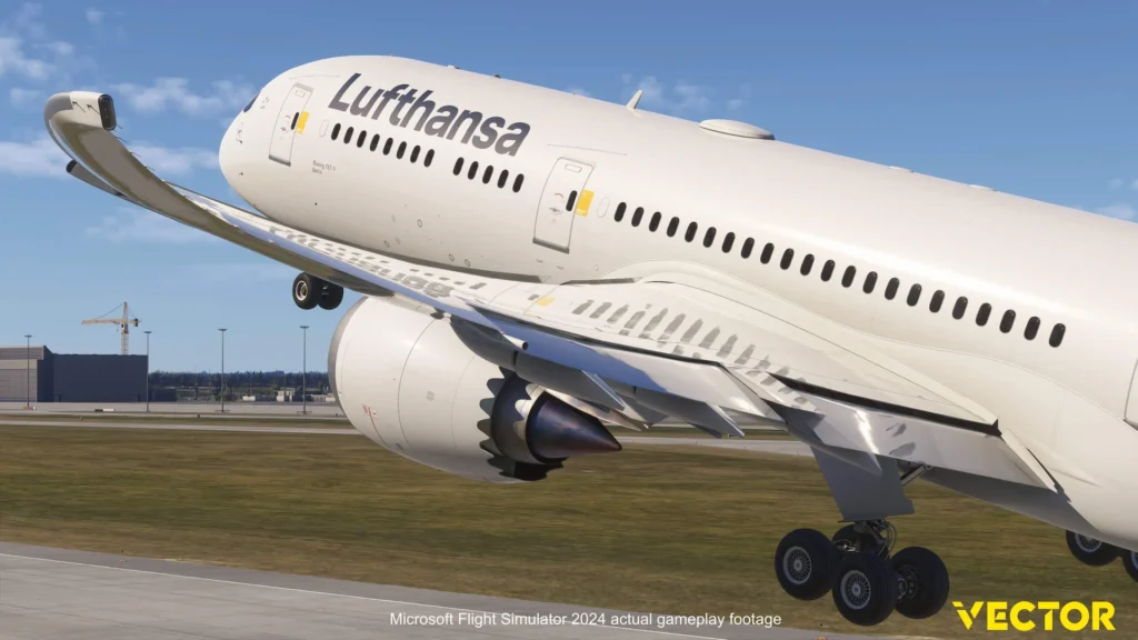 Vector 787-9 em decolagem no Microsoft Flight Simulator 2024