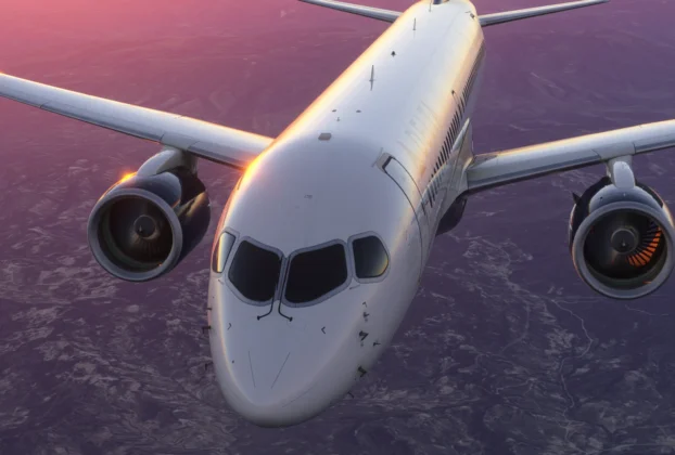 Synaptic Simulations A220 em voo no Microsoft Flight Simulator