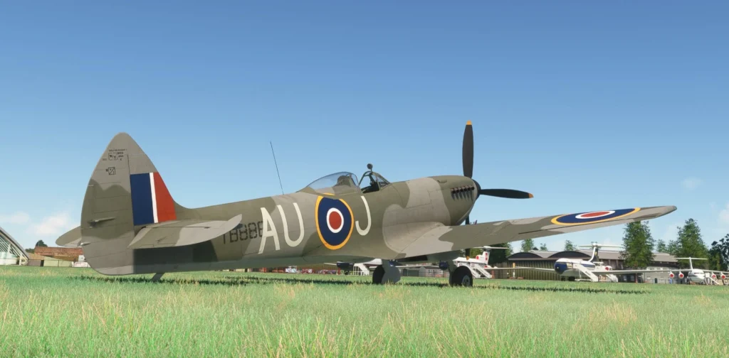 Spitfire Mk.XVI da Flight Replicas em exposição no Microsoft Flight Simulator