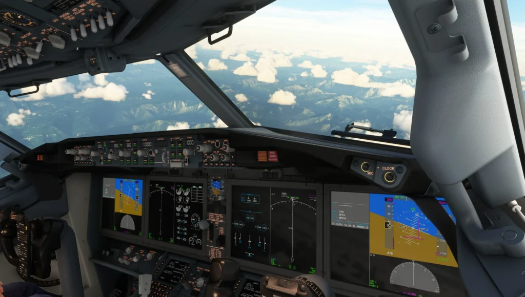 Boeing 737 MAX 8 da Microsoft em voo no Microsoft Flight Simulator 2020
