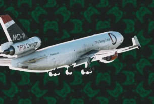 Aeronave em voo usada para ilustrar o modo Spotting do ChasePlane no MSFS