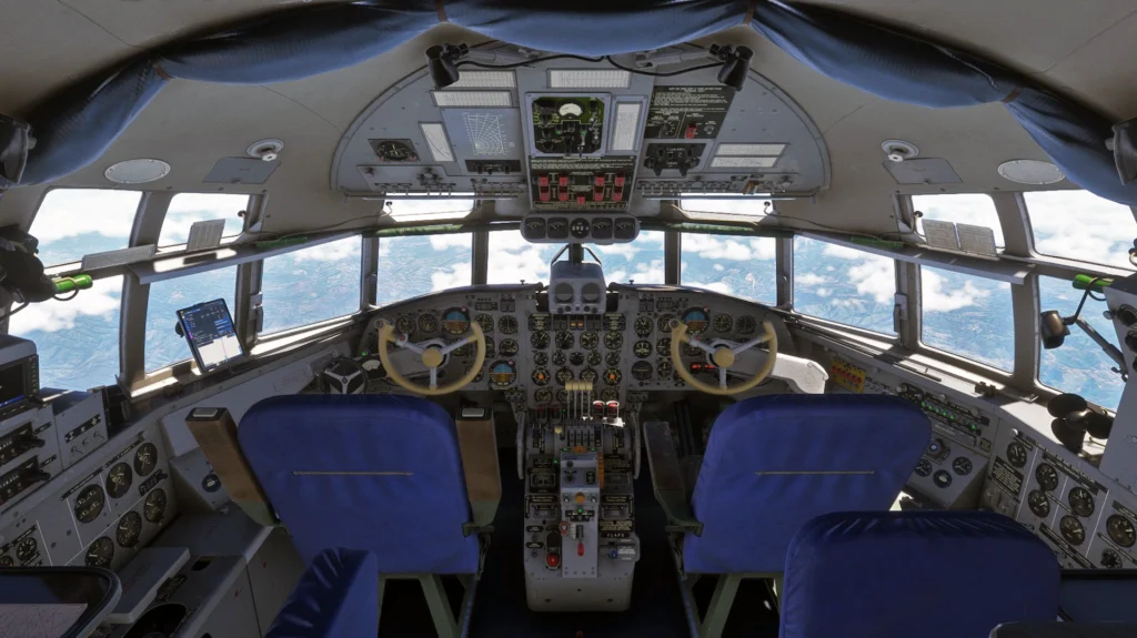 Cockpit do Ilyushin Il-18D da Nemeth Designs no MSFS 2024