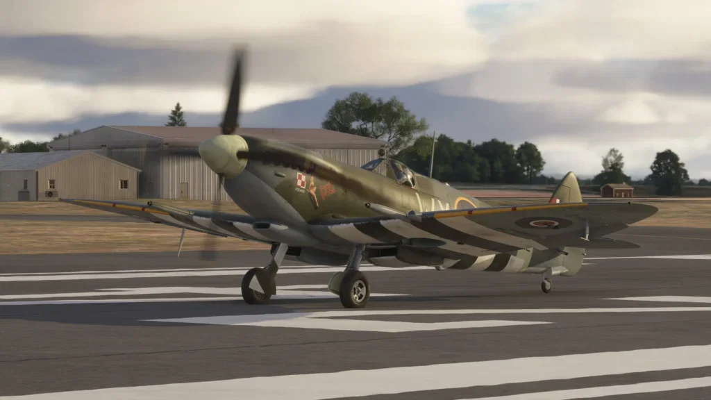 Imagem do Spitfire V2 da FlyingIron no Microsoft Flight Simulator 2024