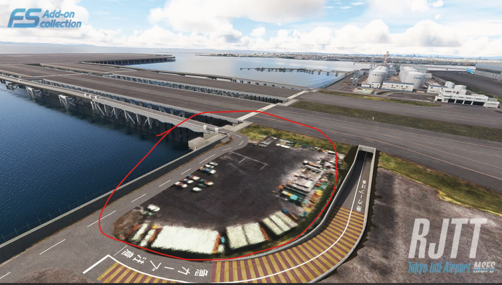 Área costeira e pistas de Tokyo Haneda RJTT no Microsoft Flight Simulator