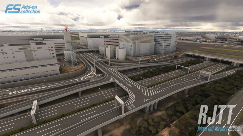 Jetways e terminal do cenário Tokyo Haneda da TechnoBrain para MSFS