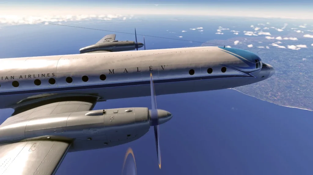Modelo externo do Ilyushin Il-18D da Nemeth Designs no MSFS 2024