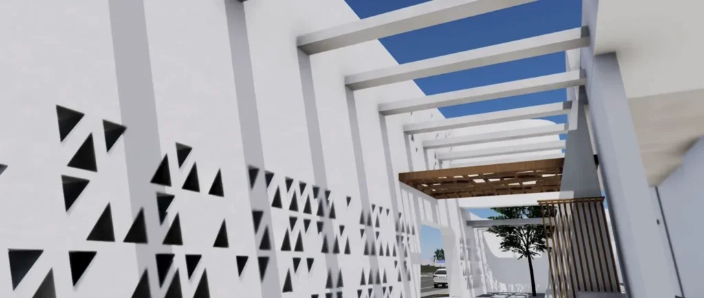 Interior do terminal de Mykonos no cenário Skydom para X-Plane 12