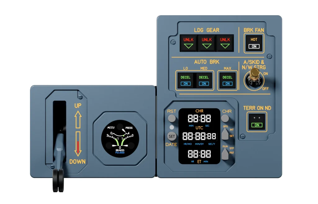Módulos do Wingflex GMP para cockpit Airbus em simulador de voo