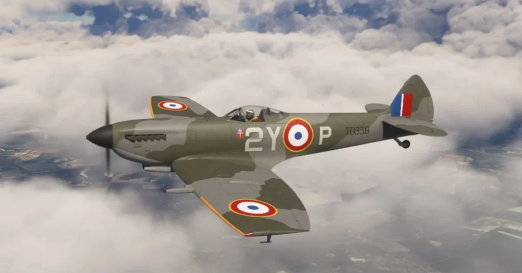Spitfire Mk.XVI bubble canopy em voo no MSFS