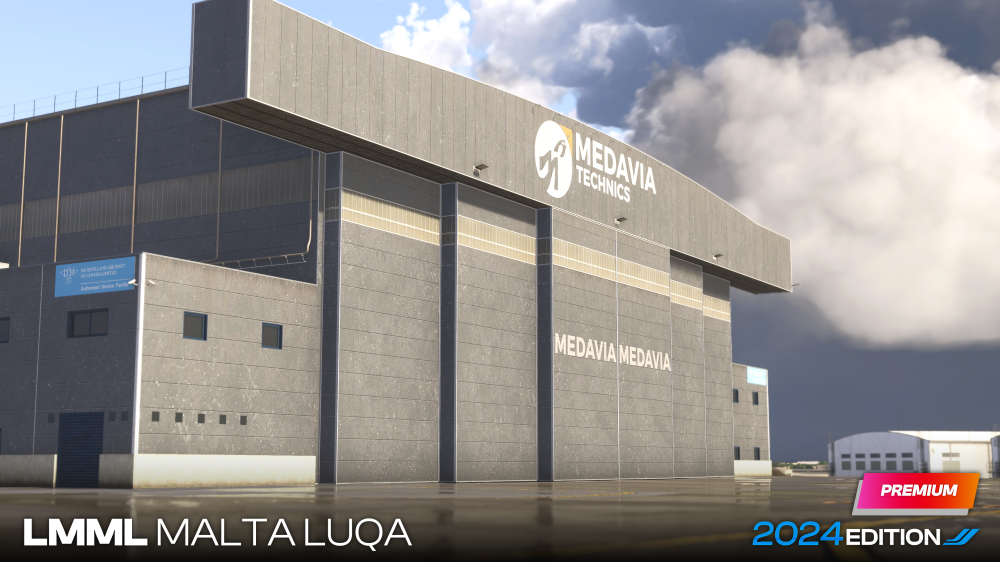 Instalações aeroportuárias em Malta Luqa LMML no cenário iniBuilds para MSFS 2024