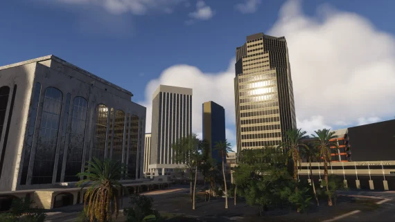 Cenário urbano de Tucson no pacote City Landmarks da IronSim para MSFS
