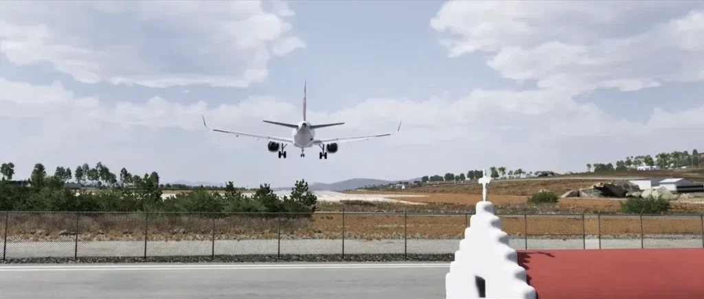 Aproximação no cenário Mykonos Airport para X-Plane 12