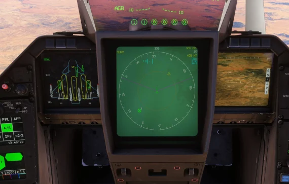 Instrumentos do cockpit do Rafale C da AzurPoly no MSFS 2024