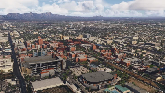 Vista de landmark urbano em Tucson City Landmarks para MSFS
