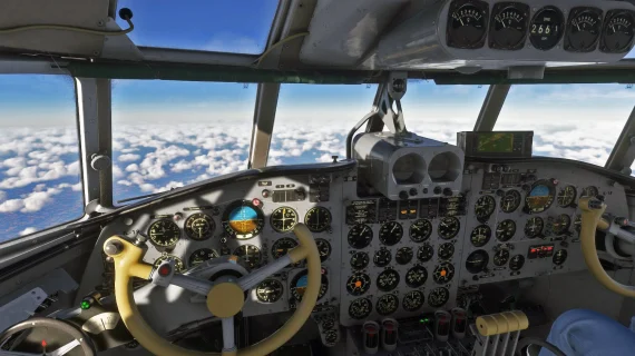 Ilyushin Il-18D da Nemeth Designs em voo no MSFS 2024