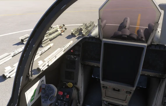 Canopy e cockpit do Rafale C da AzurPoly em simulação