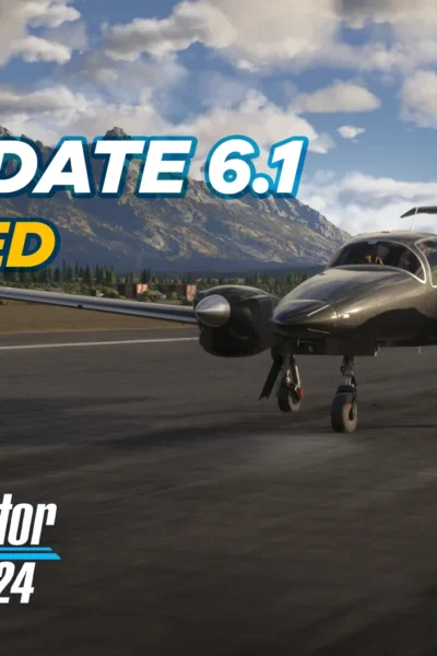 Arte oficial do Sim Update 6.1 do Microsoft Flight Simulator 2024