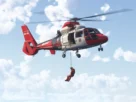 Helicóptero em voo durante operação de resgate, imagem ilustrativa da matéria
