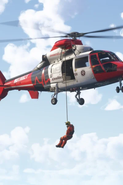 Helicóptero em voo durante operação de resgate, imagem ilustrativa da matéria