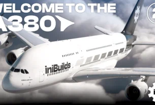 Airbus A380 da iniBuilds em arte oficial da série Welcome to the A380 Parte 2